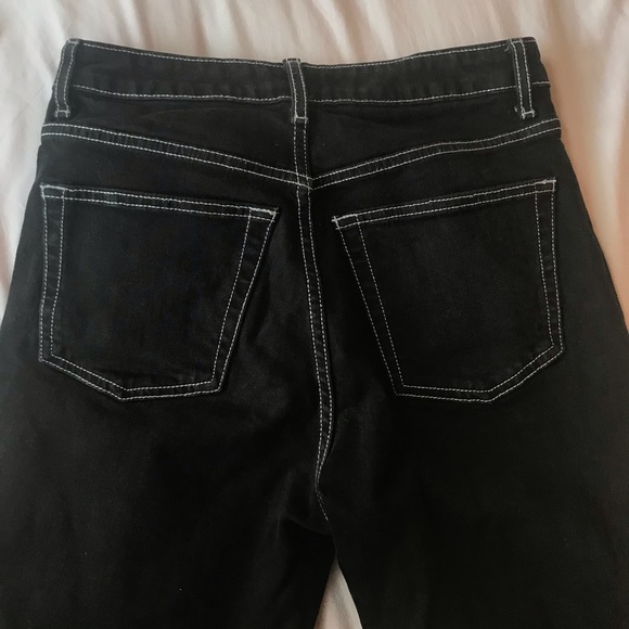 Topshop Contrast Stitching Black and White Jeans - Picture 4 of 4